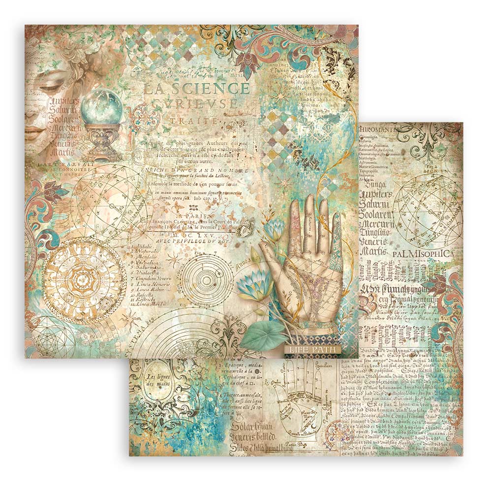 Bloc Scrapbooking 10 Hojas Fortune 12x12 Stamperia - Image 3