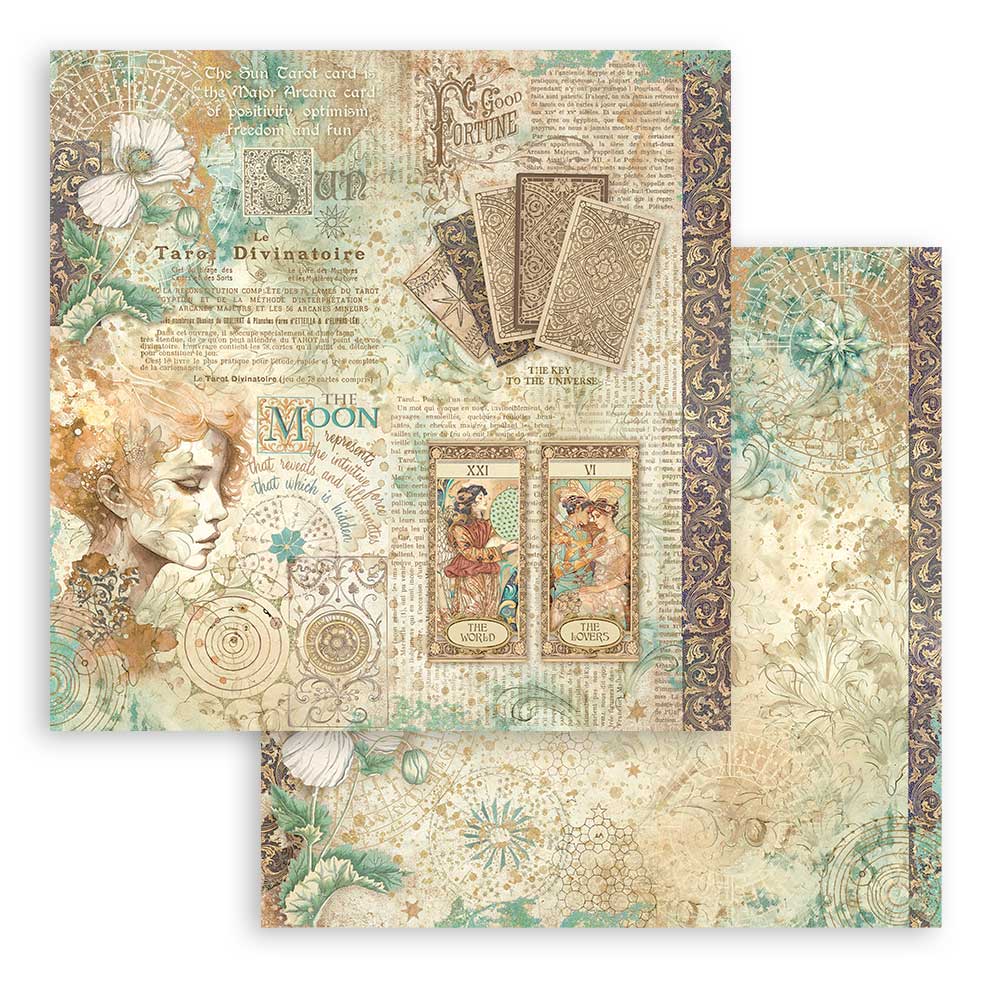 Bloc Scrapbooking 10 Hojas Fortune 12x12 Stamperia - Image 9