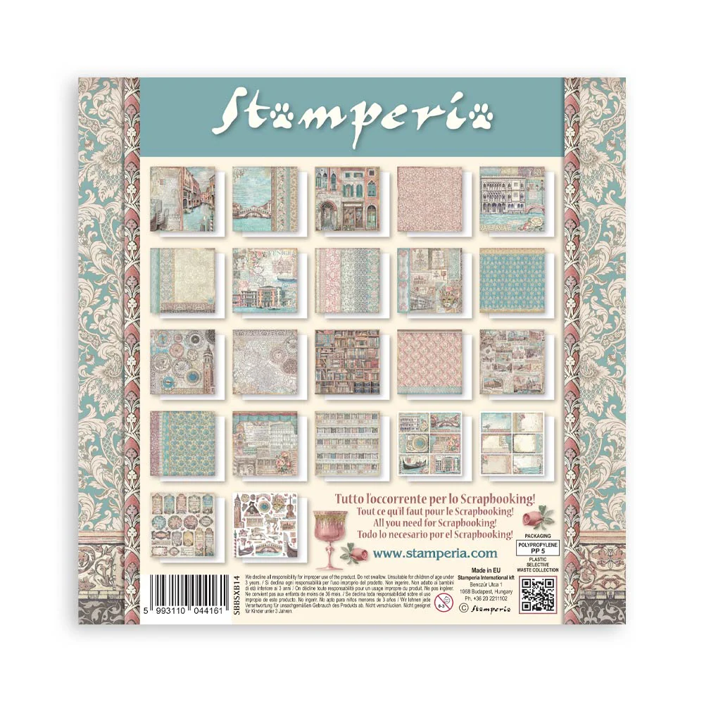 Bloc Scrapbooking 22 Hojas Venice City of Art Stamperia - Image 24