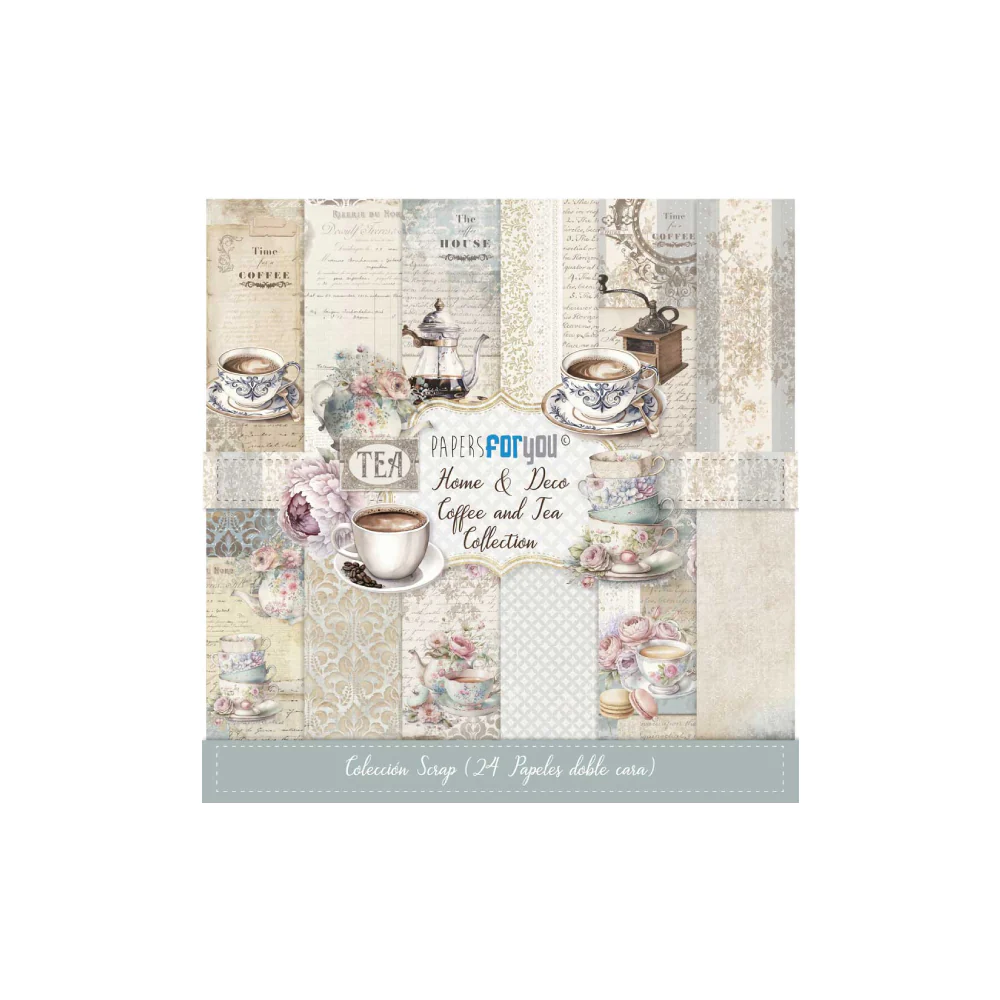 Bloc Scrapbooking 24 Hojas Home&Deco 'Coffee and Tea' PapersForYou - Image 2
