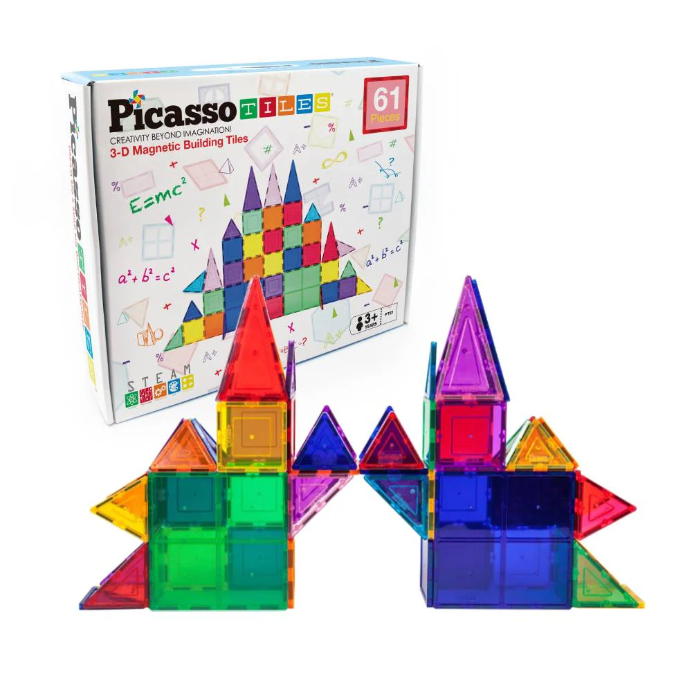 Bloques Construcción Magnéticos 61 Piezas Picasso Tiles