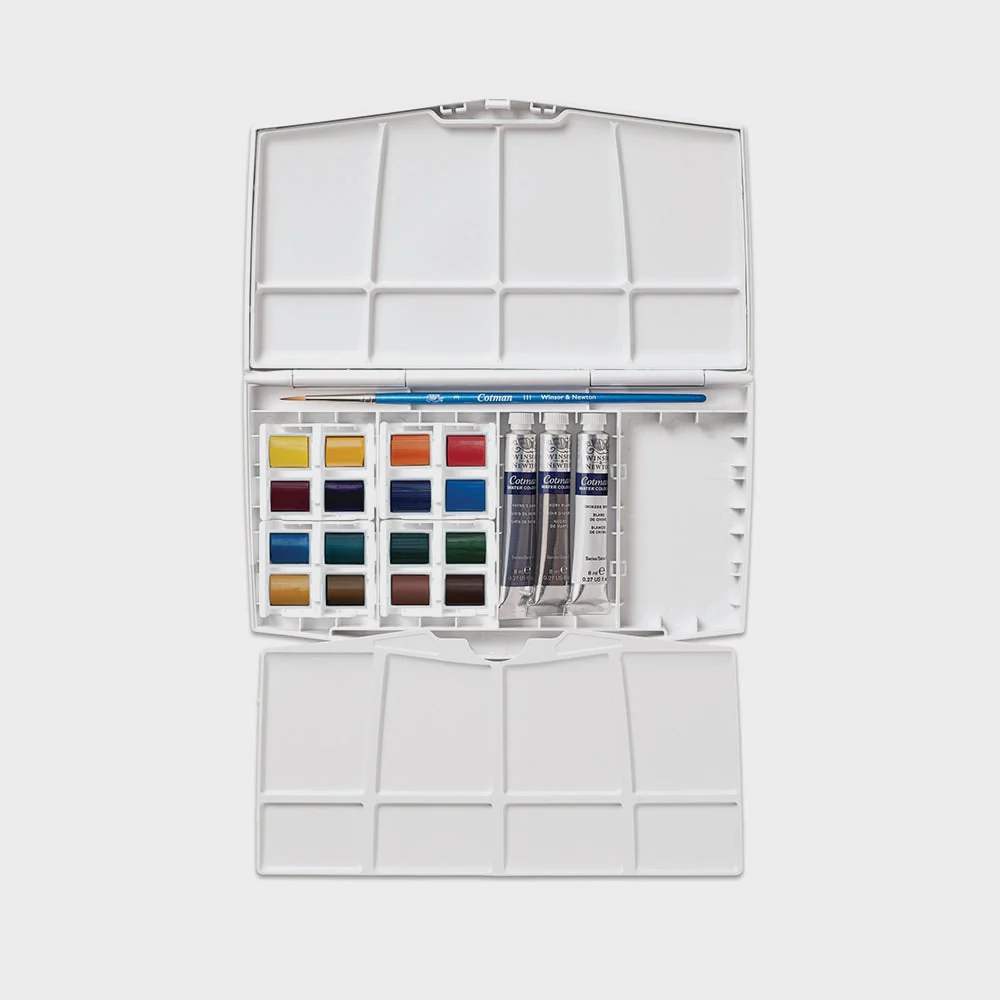 Caja Acuarela 16 Media Pastillas + 3 Tubos Cotman Winsor & Newton - Image 3