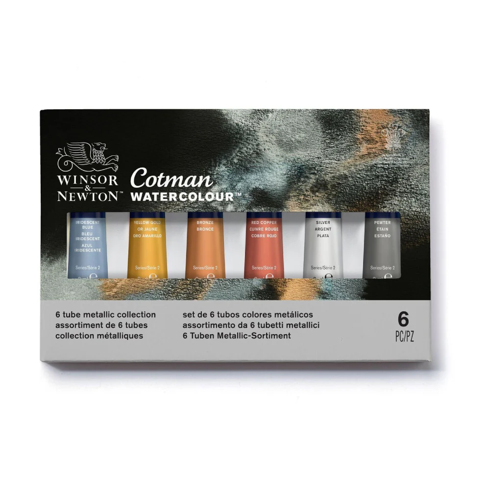 Caja Acuarelas 6 tubos 8ml colores metálicos Cotman de Winsor & Newton - Image 3