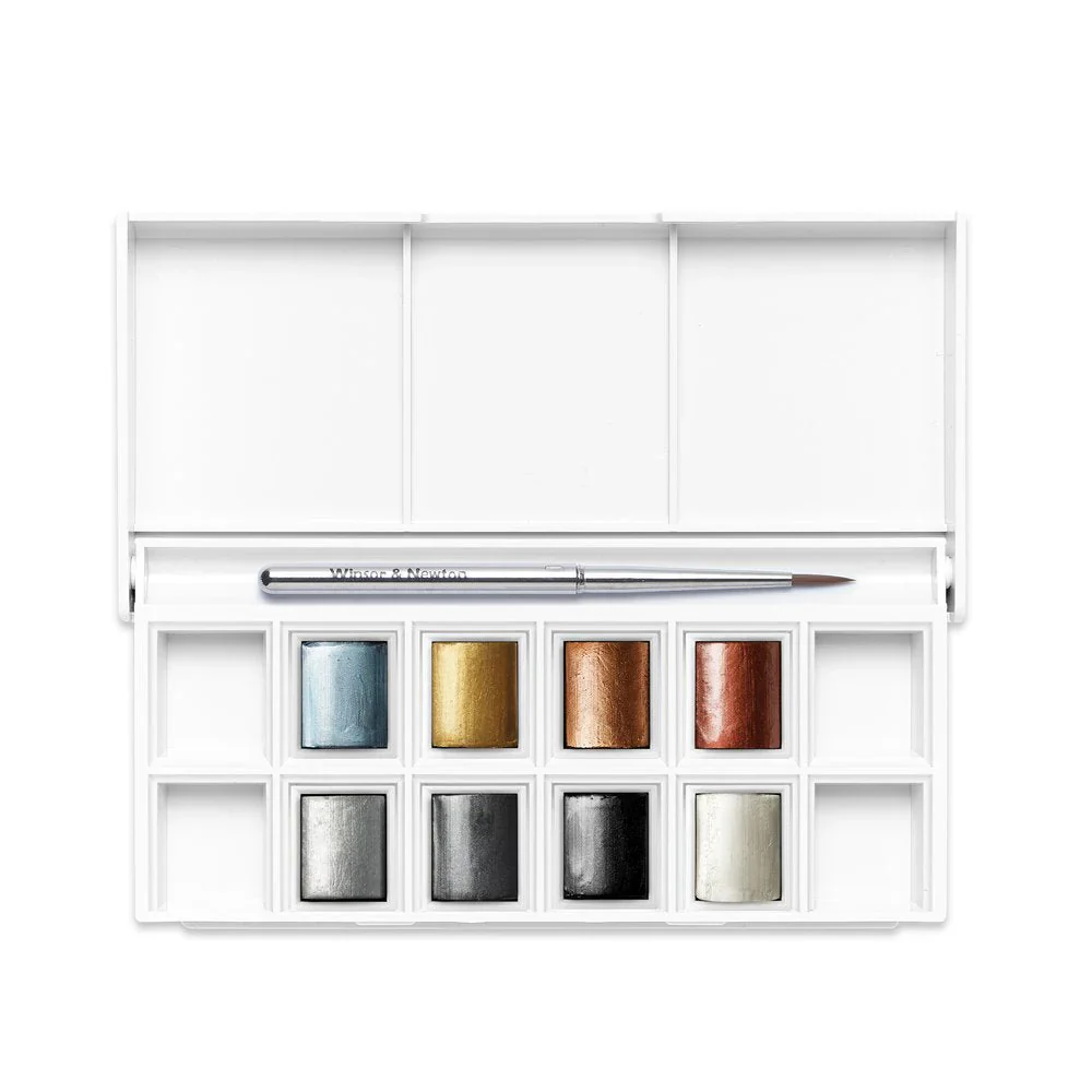 Caja de bolsillo Acuarelas 8 pastillas colores metálicos Cotman de Winsor & Newton - Image 2