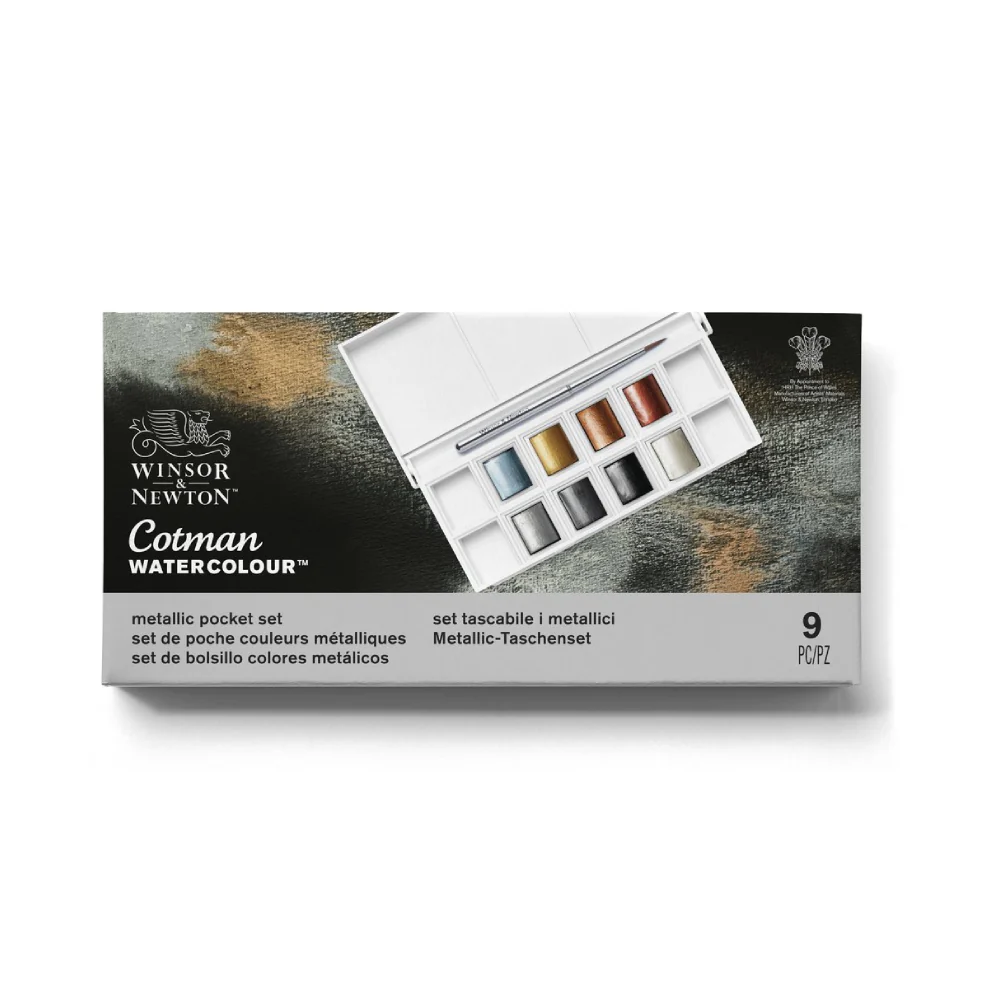 Caja de bolsillo Acuarelas 8 pastillas colores metálicos Cotman de Winsor & Newton - Image 4