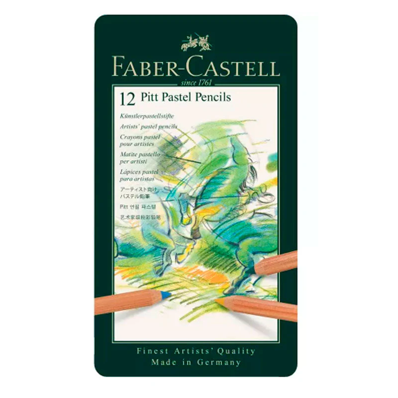 Caja Metal 12 Lápices Pastel Pitt Faber Castell - Image 3
