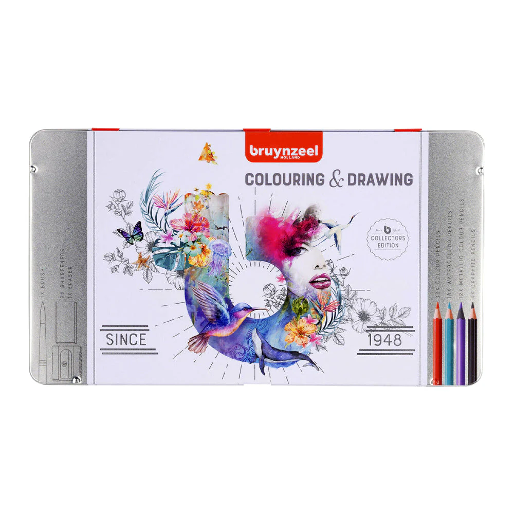 Caja Metálica 70 Lápices Dibujo Aniversario Bruynzeel - Image 2
