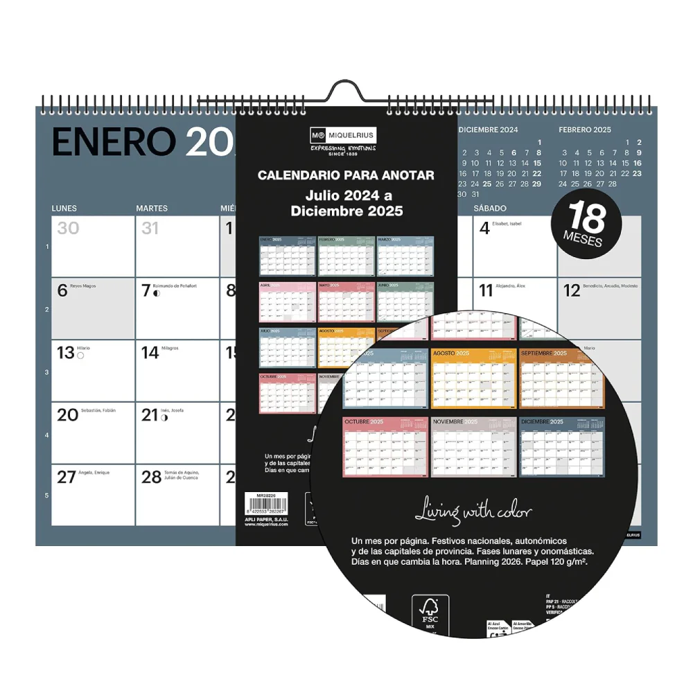 Calendario A3 Pared 18 meses Chromat 2024-2025 - Image 3