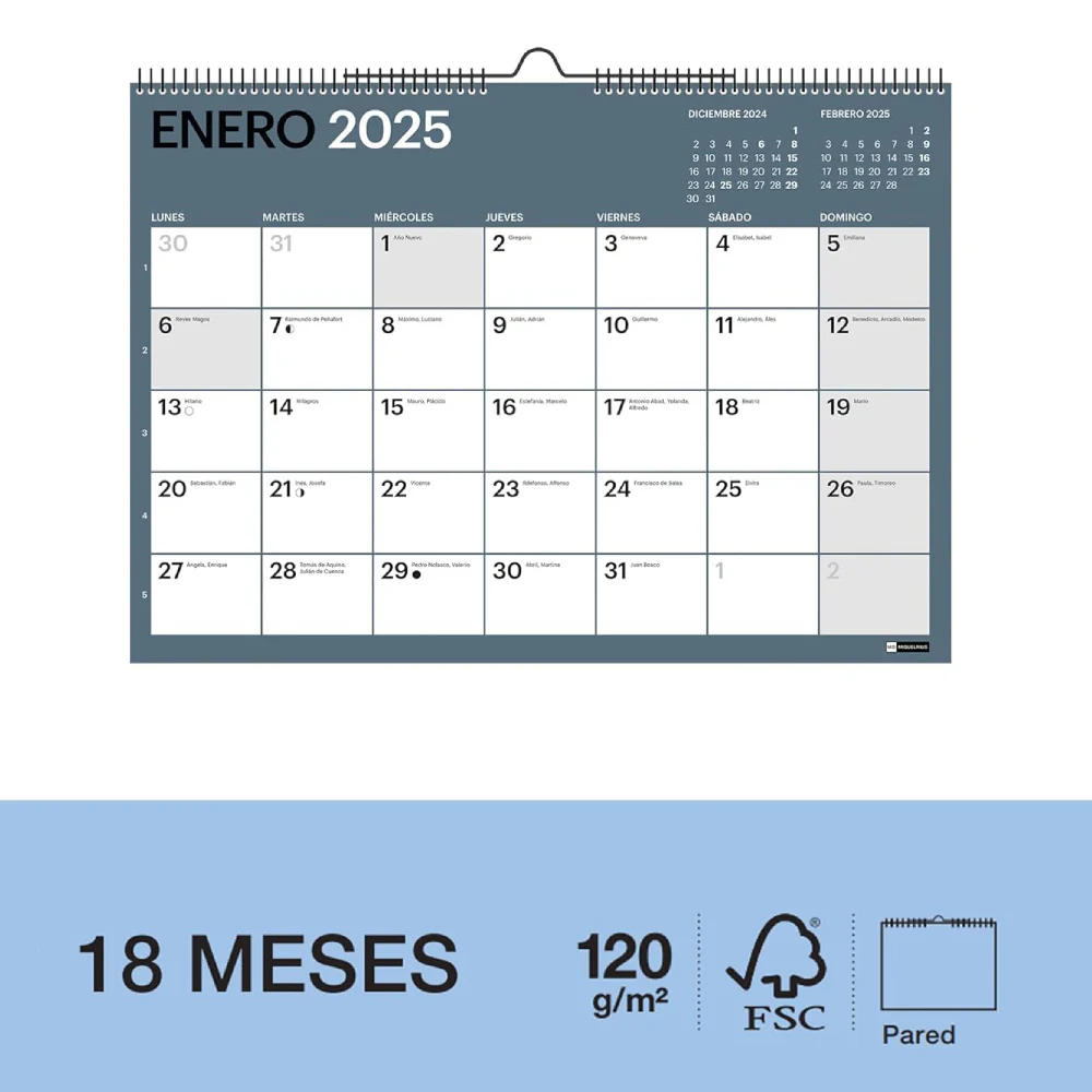 Calendario A3 Pared 18 meses Chromat 2024-2025 - Image 6