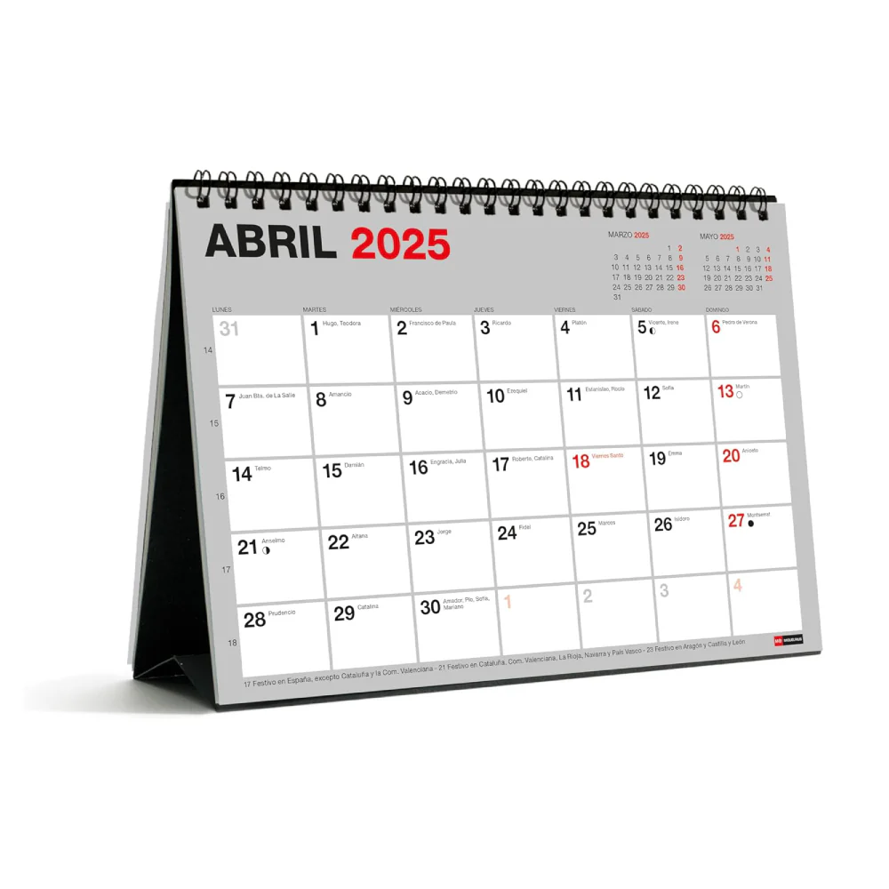 Calendario A5 Sobremesa 18 meses Básico 2024-2025 - Image 3