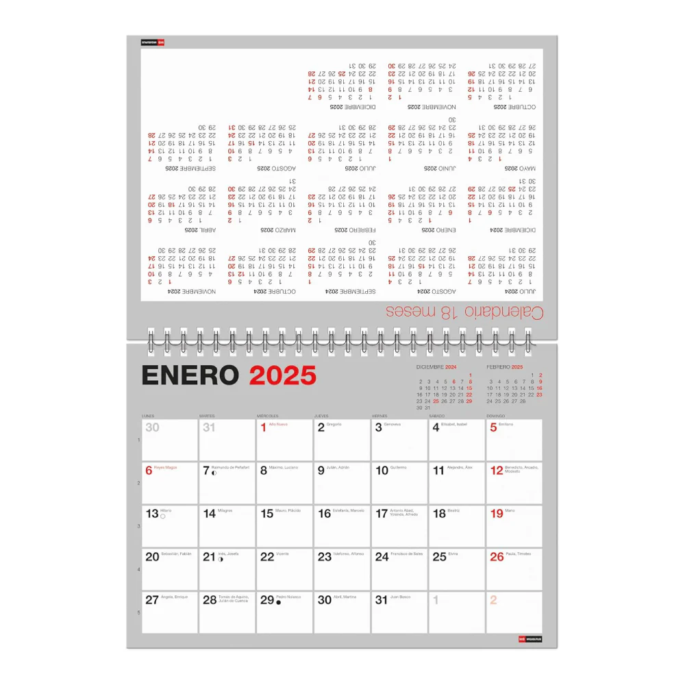 Calendario A5 Sobremesa 18 meses Básico 2024-2025 - Image 4
