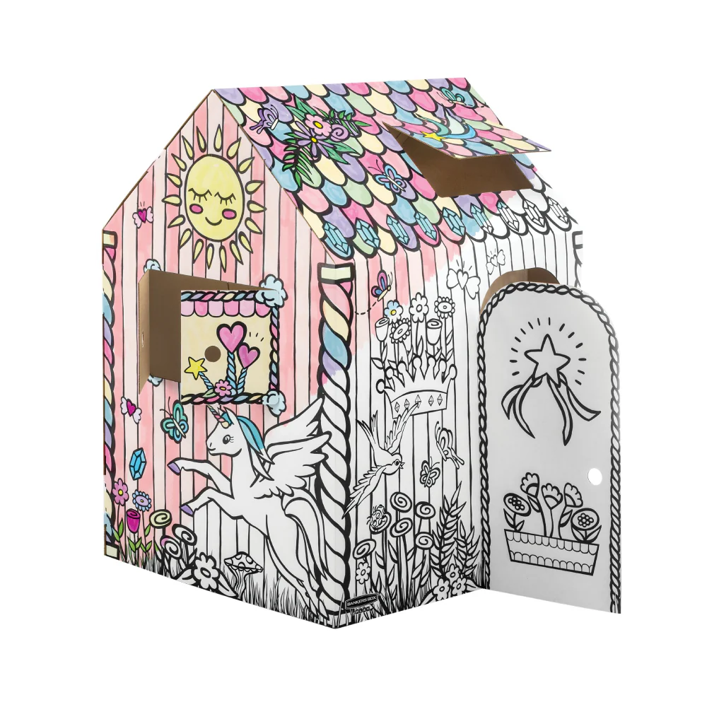 Casa de Cartón Unicornio para Pintar Infantil - Image 2