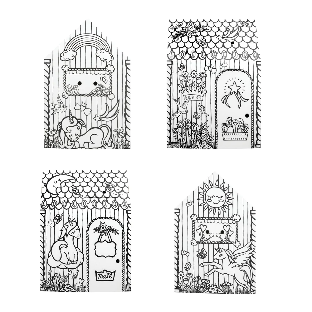Casa de Cartón Unicornio para Pintar Infantil - Image 3