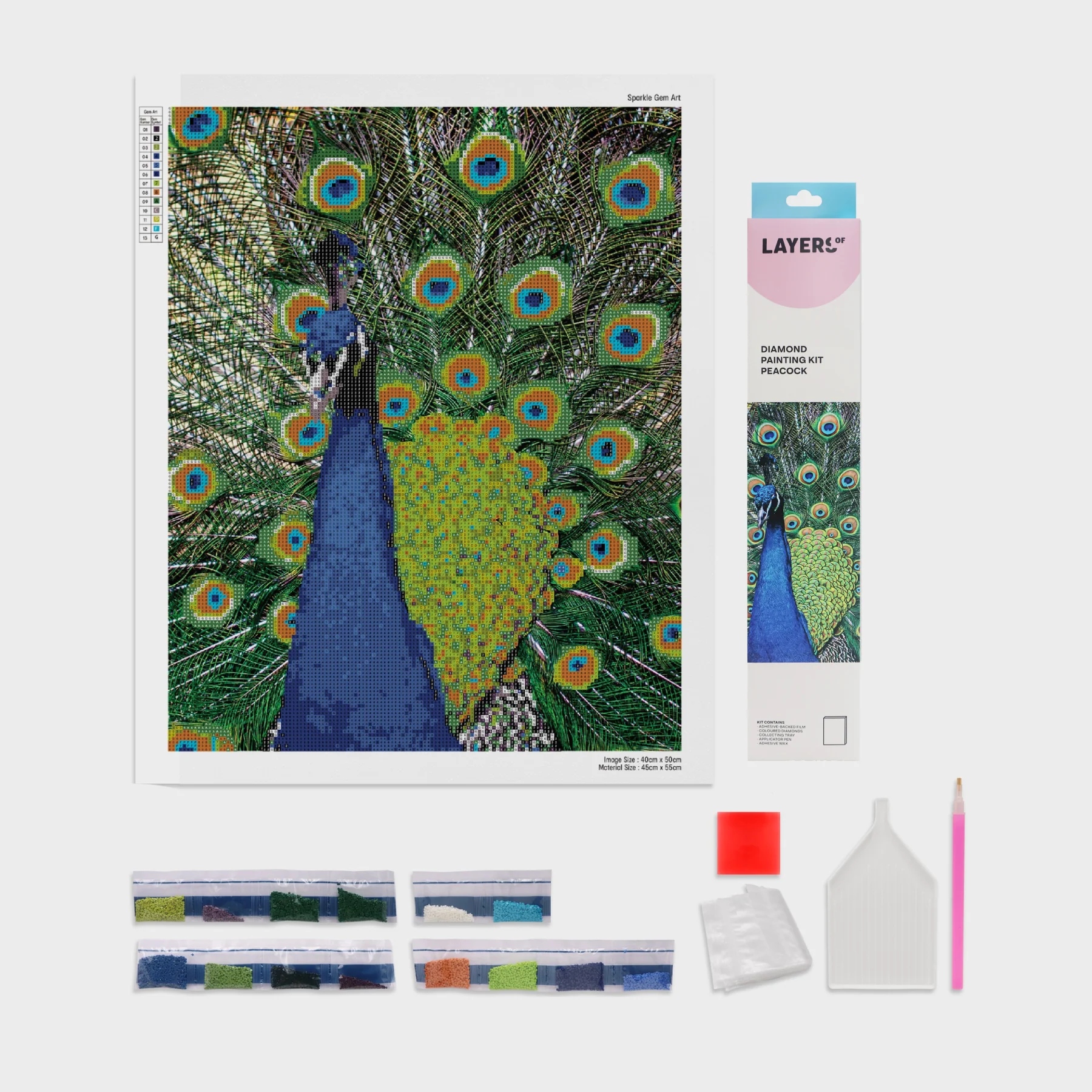 Diamond Painting Pavo Real Layers Of
