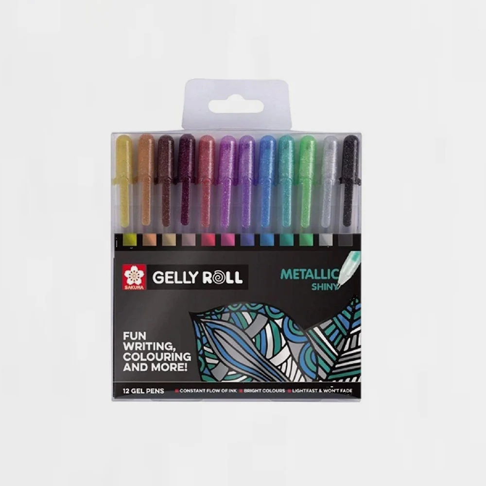 Estuche 12 Bolígrafos Gel Gelly Roll SAKURA Metallic Shiny - Image 2