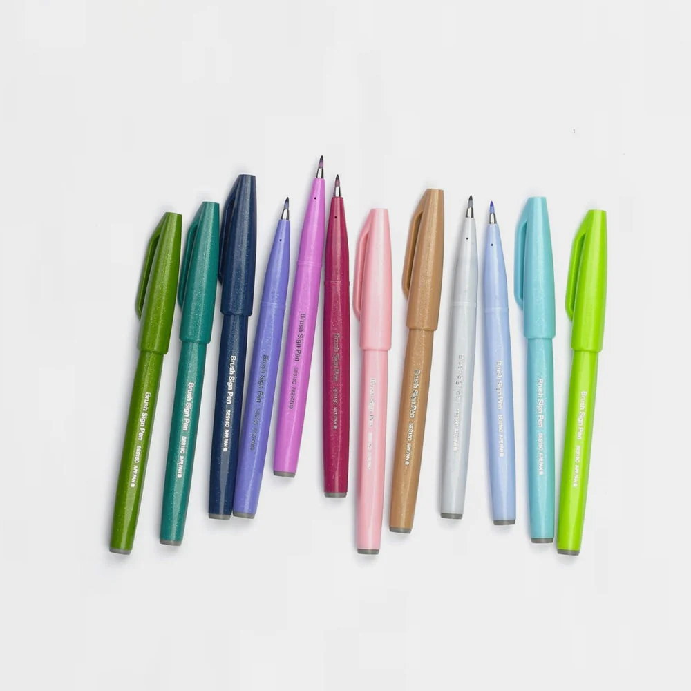 Estuche 12 Rotuladores Lettering Pastel Pentel Touch - Image 2