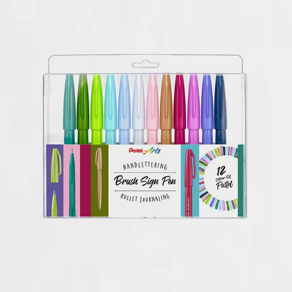 Estuche 12 Rotuladores Lettering Pastel Pentel Touch - Image 3