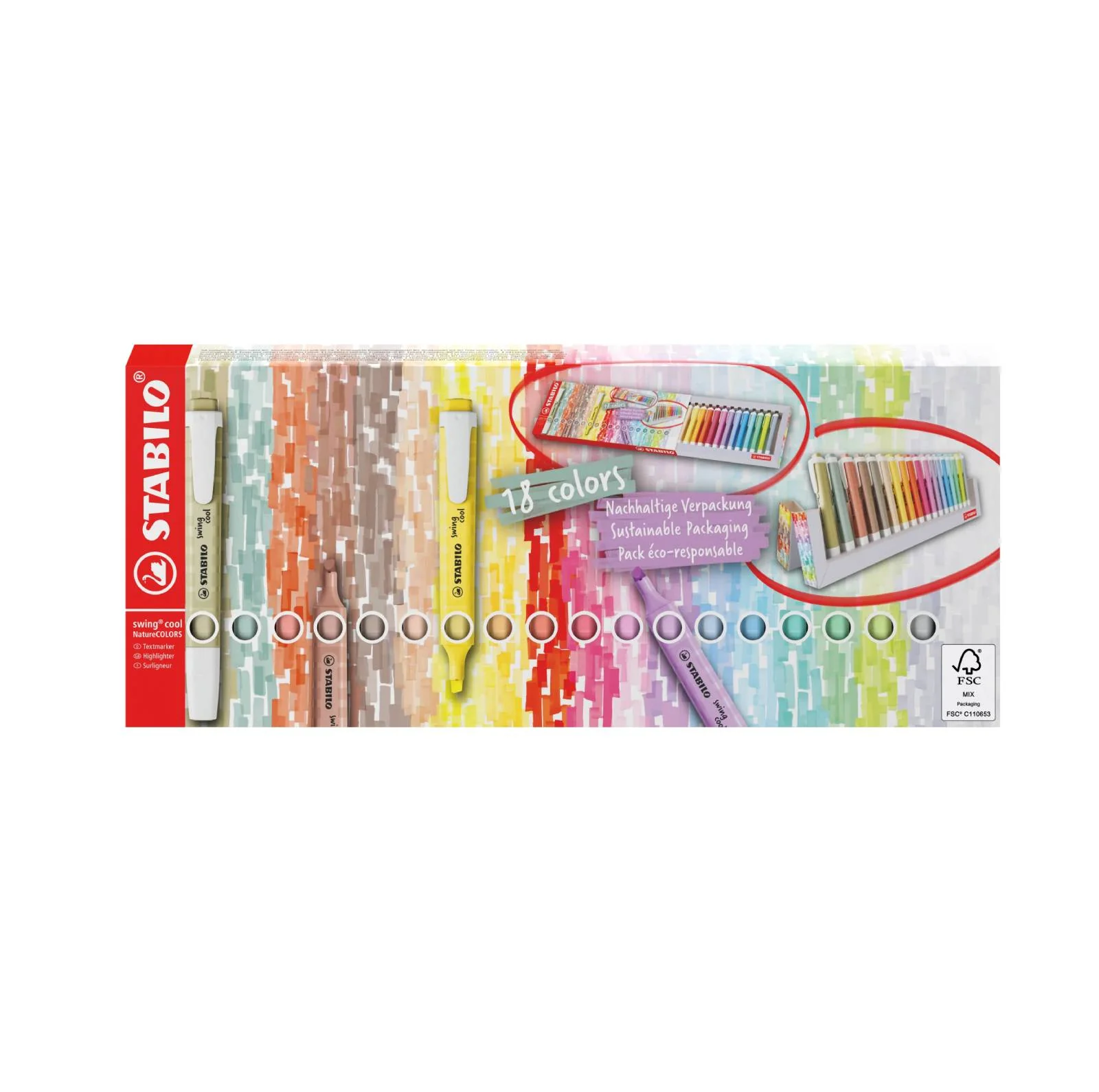 Estuche 18 Subrayadores Stabilo Swing Cool - Image 2