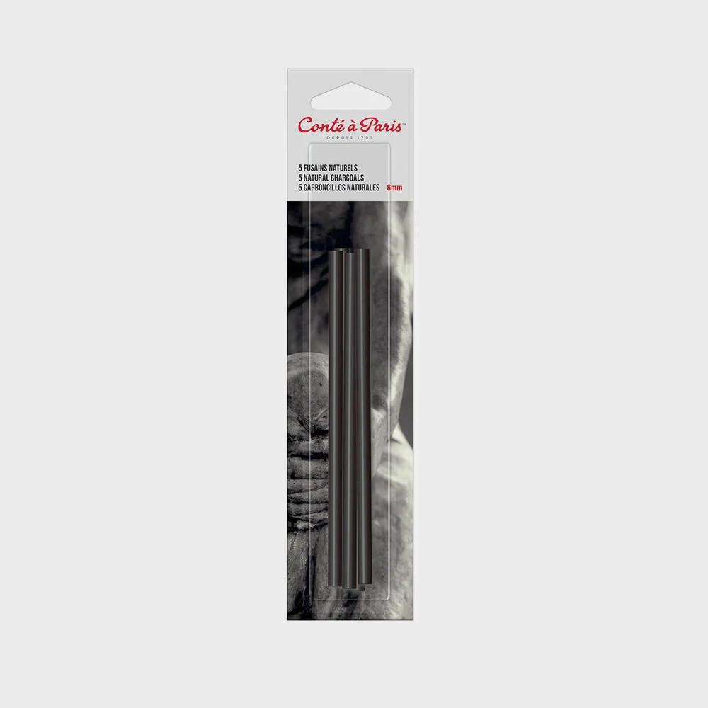 Estuche 5 Carboncillos Naturales 4mm Conté à Paris