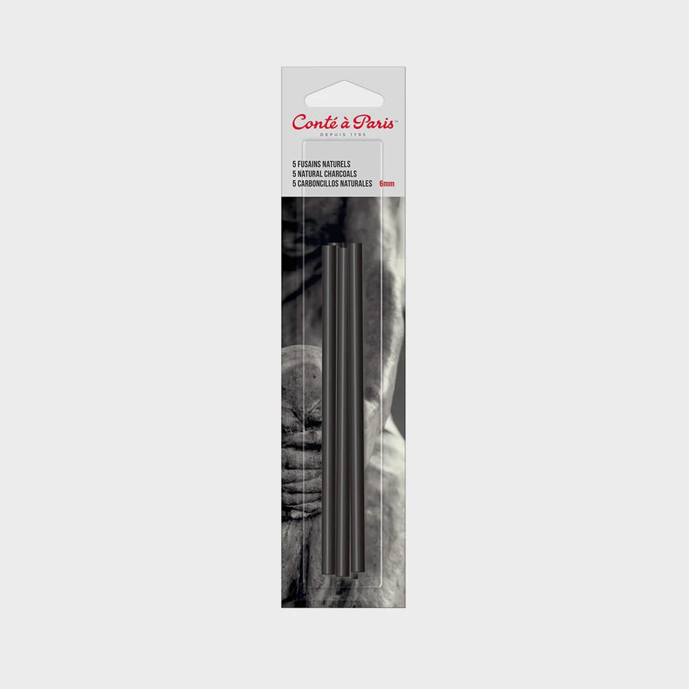 Estuche 5 Carboncillos Naturales 6mm Conté à Paris