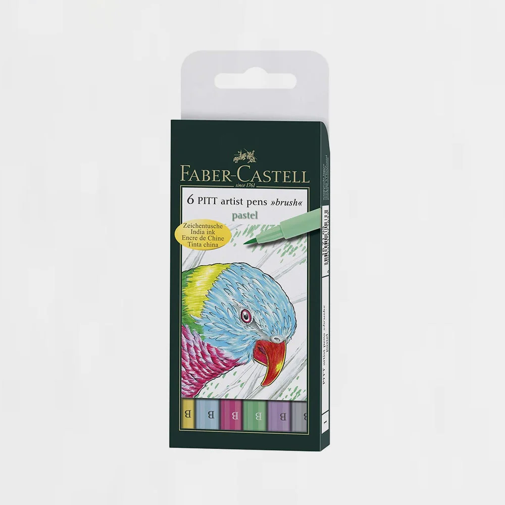 Estuche 6 Rotuladores Pastel Pitt Artist Pen Brush Faber Castell - Image 3
