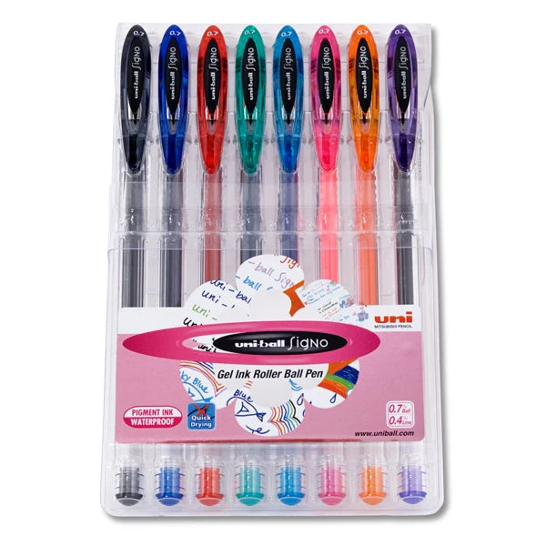 Estuche 8 Roller Gel Signo 0.7mm Uni-Ball