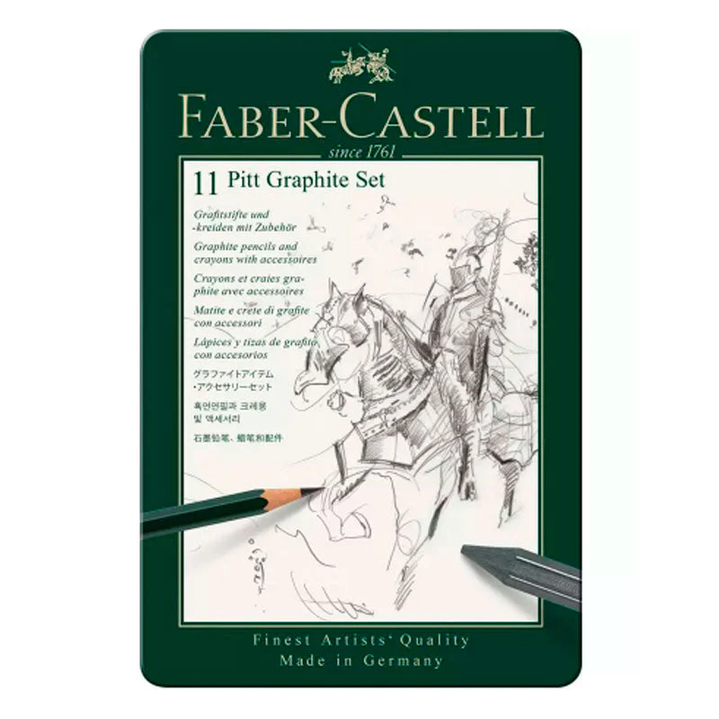 Estuche de Metal con 11 piezas Pitt Grafito Faber Castell - Image 2