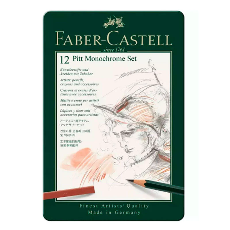 Estuche de Metal con 12 piezas Pitt Monochrome Faber Castell - Image 3