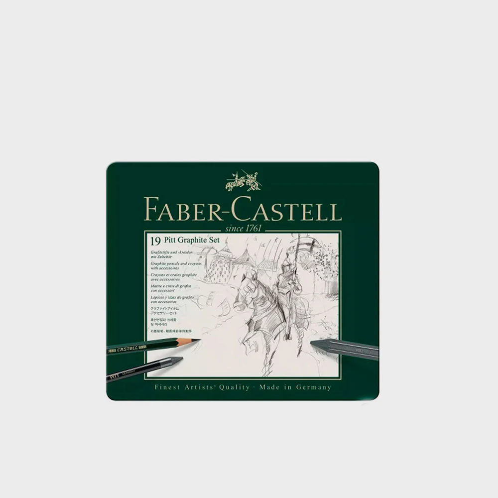 Estuche de Metal con 19 piezas Pitt Grafito Faber Castell - Image 2