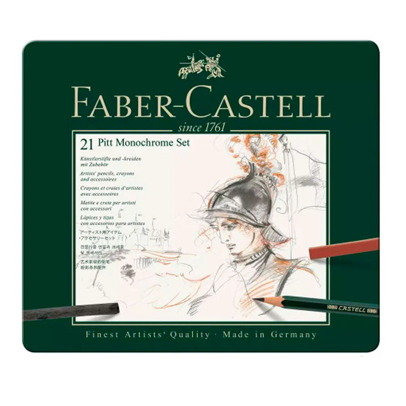 Estuche de Metal con 21 Lápices Pitt Monocohrome Castell - Image 2