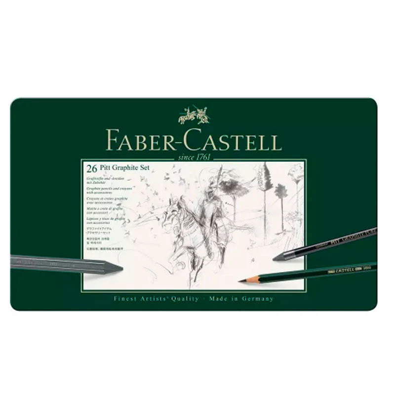 Estuche de Metal con 26 piezas Pitt Grafito Faber Castell - Image 2