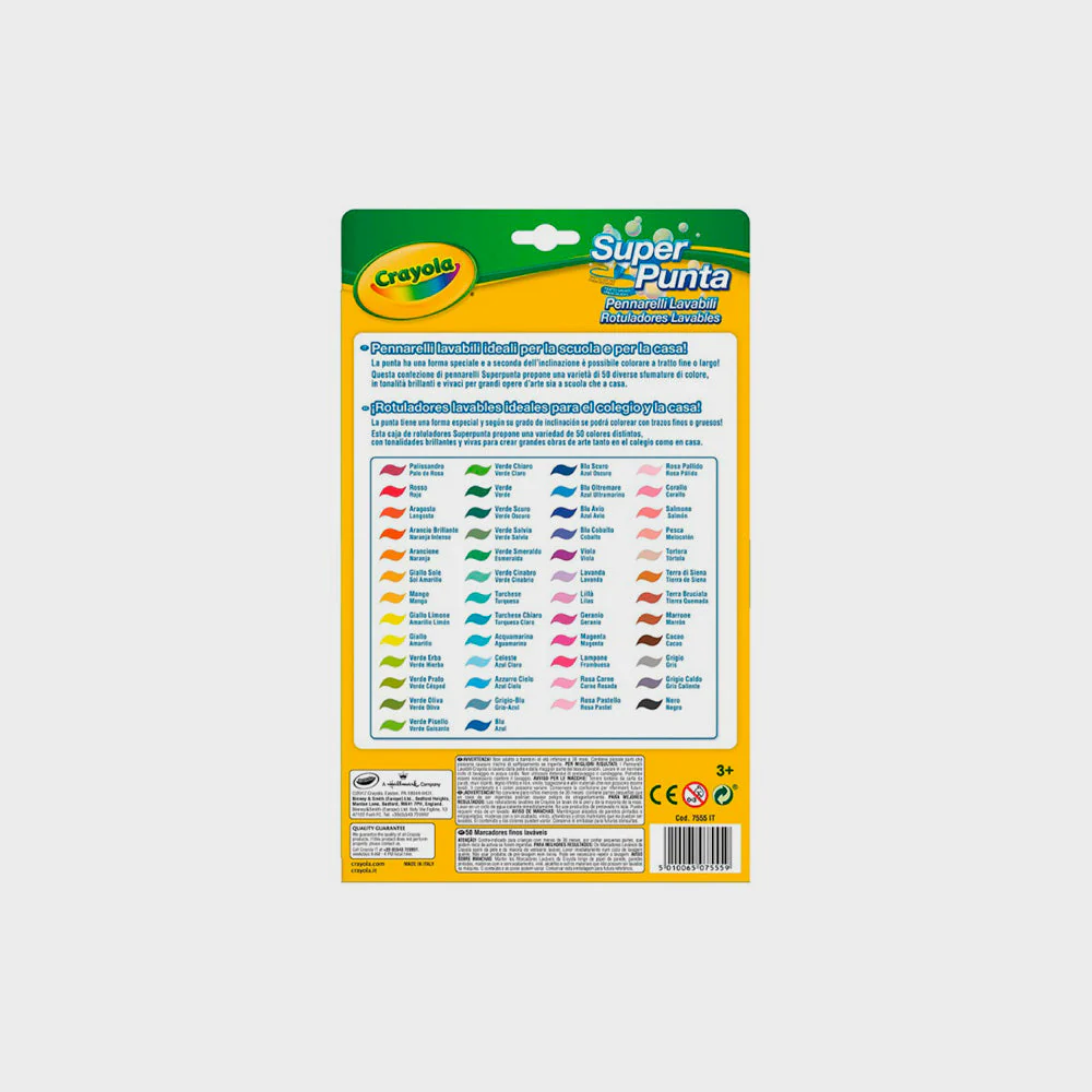 Estuche Rotuladores Súper Punta Lavables CRAYOLA 50 unidades - Image 6