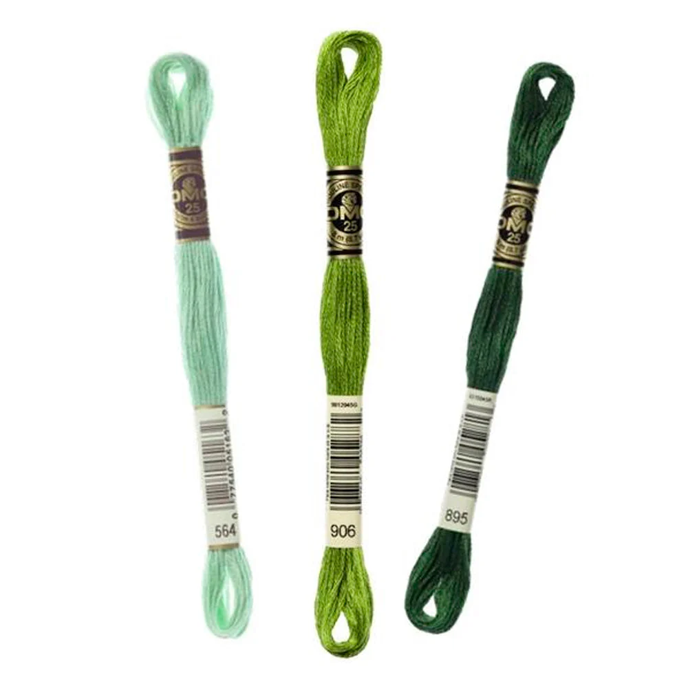 Hilo Bordar Mouliné Special DMC Tonos Verdes