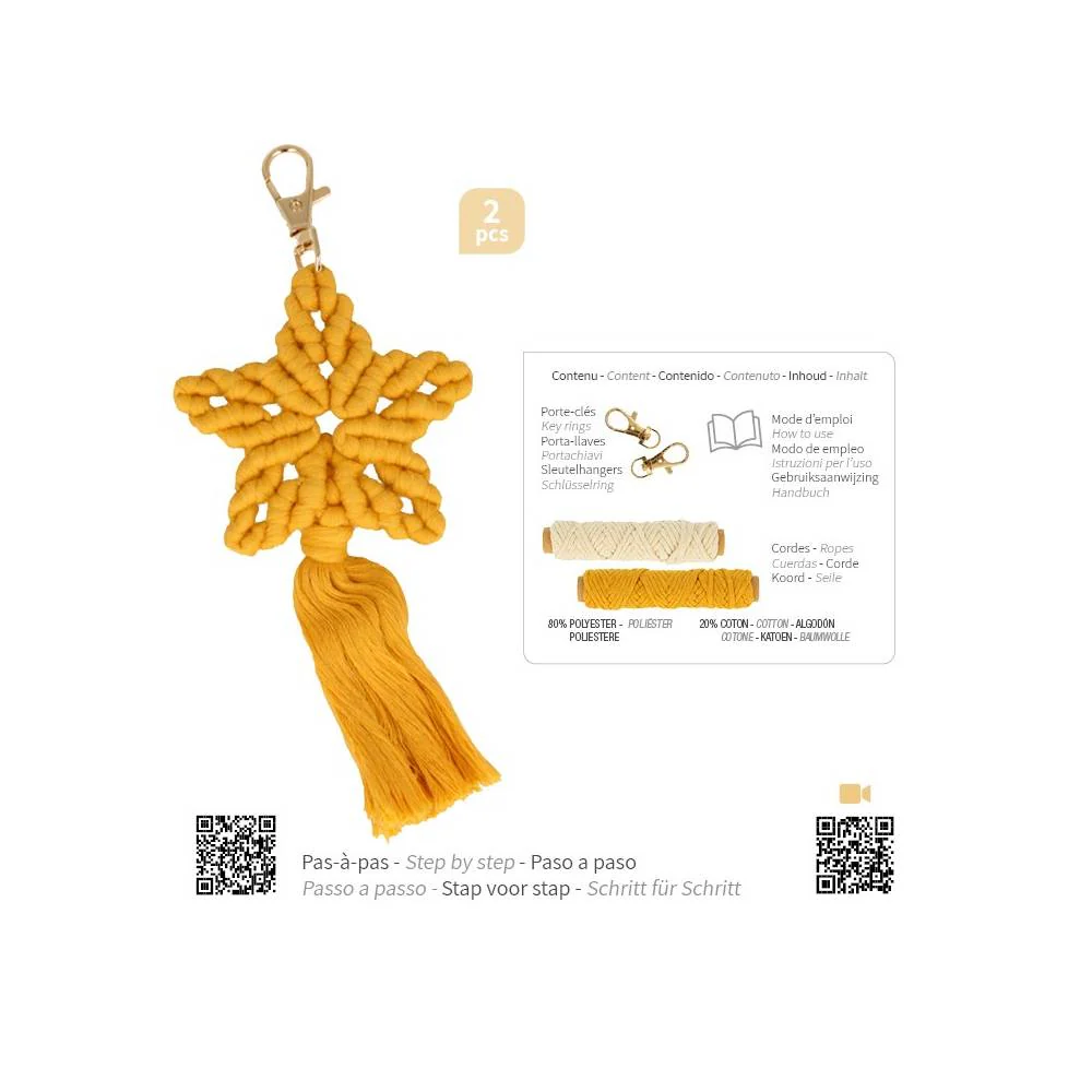 Kit 2 Llaveros de Macramé Estrella Artemio