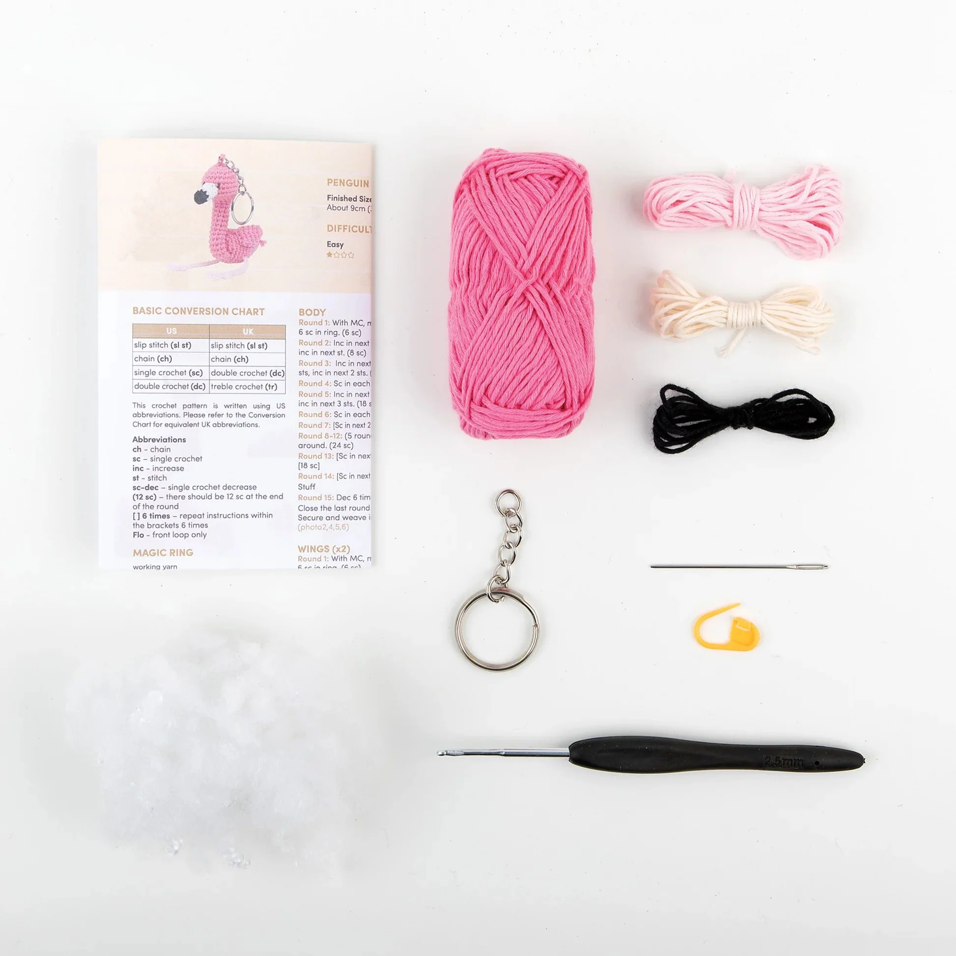 Kit Llavero Amigurumi Flamenco Anchor DMC - Image 2