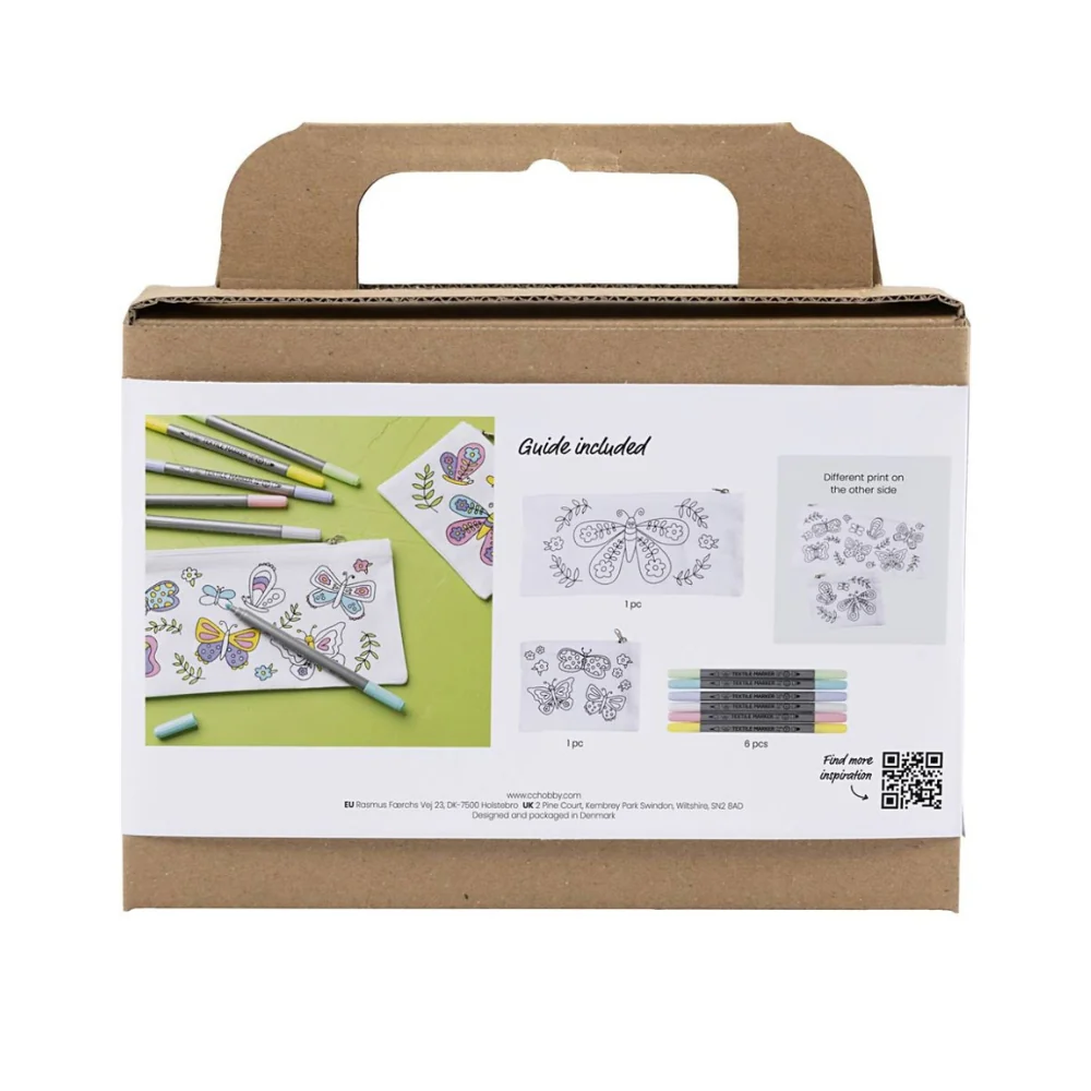 Kit de Manualidades para Pintar Mariposas Estuche de Tela Creativ - Image 3