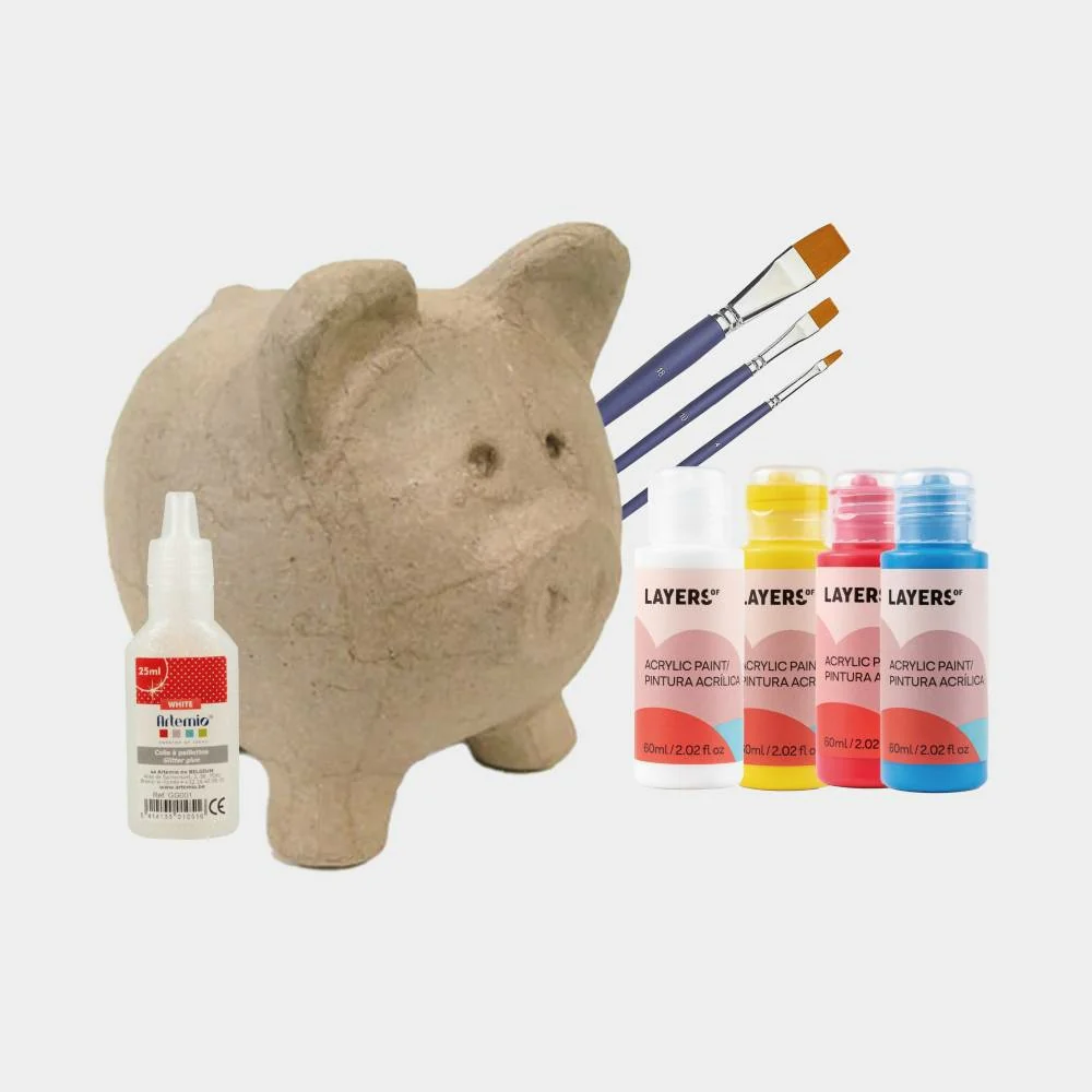 Kit Pinta Tu Hucha Cerdito de Cartón Milbby - Image 2