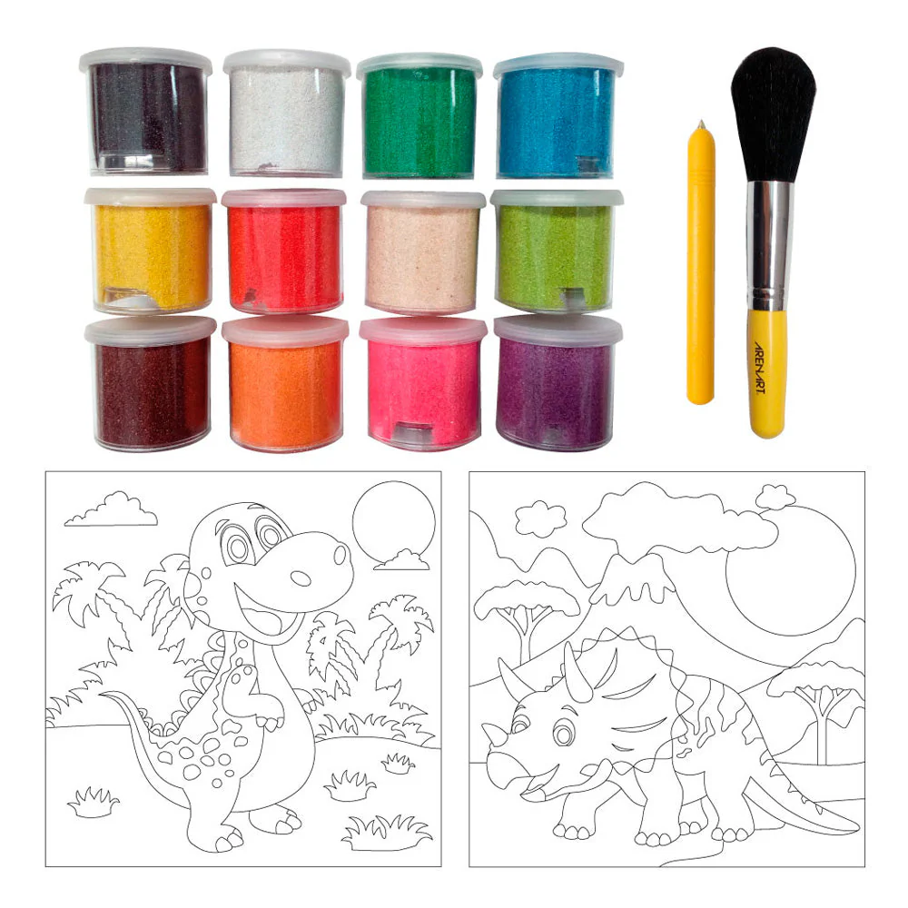 Kit Pintar con Arenas Dinosaurios Arenart - Image 2