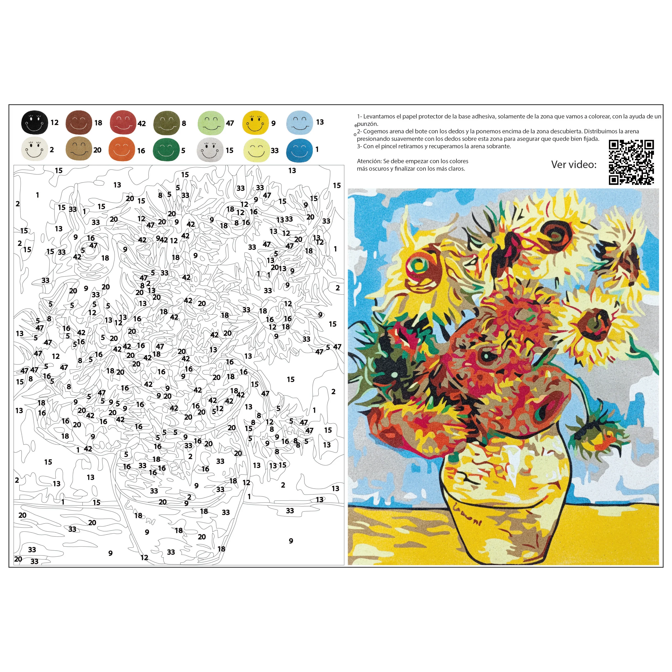 Kit Pintar con Arenas Girasoles Van Gogh Arenart - Image 2
