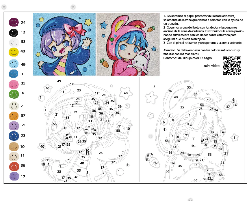Kit Pintar con Arenas Kawaii Girls Arenart - Image 2