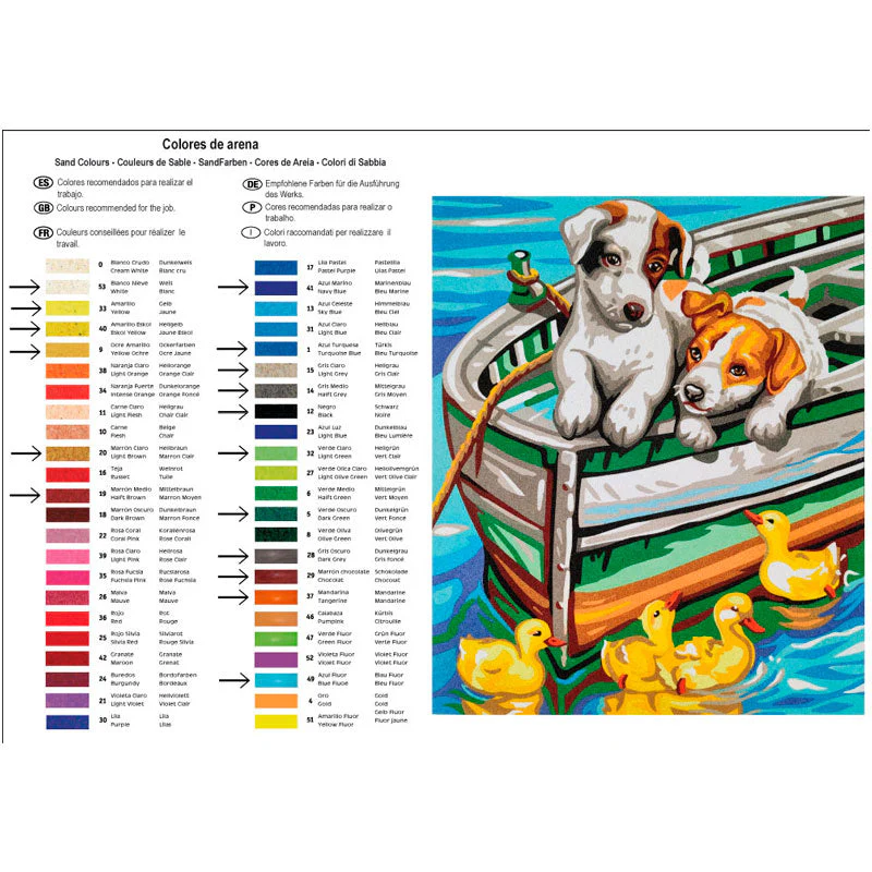 Kit Pintar con Arenas Perritos Barco 36x48cm Arenart - Image 4