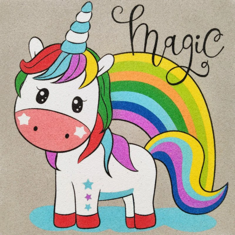 Kit Pintar con Arenas 'Unicornio Corazones' ARENART 30x30cm 2 Láminas - Image 6