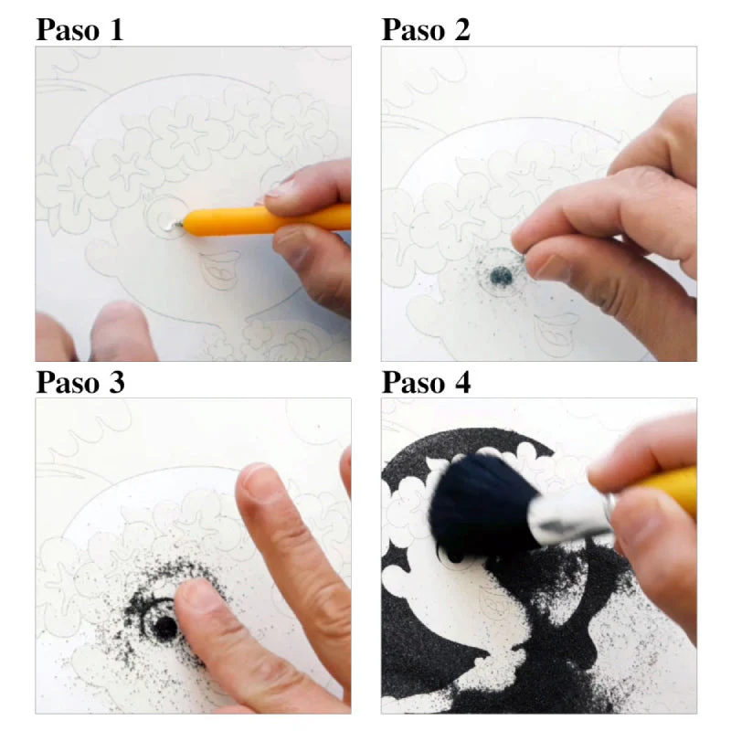 Kit Pintar con Arenas 'Unicornio Corazones' ARENART 30x30cm 2 Láminas - Image 9
