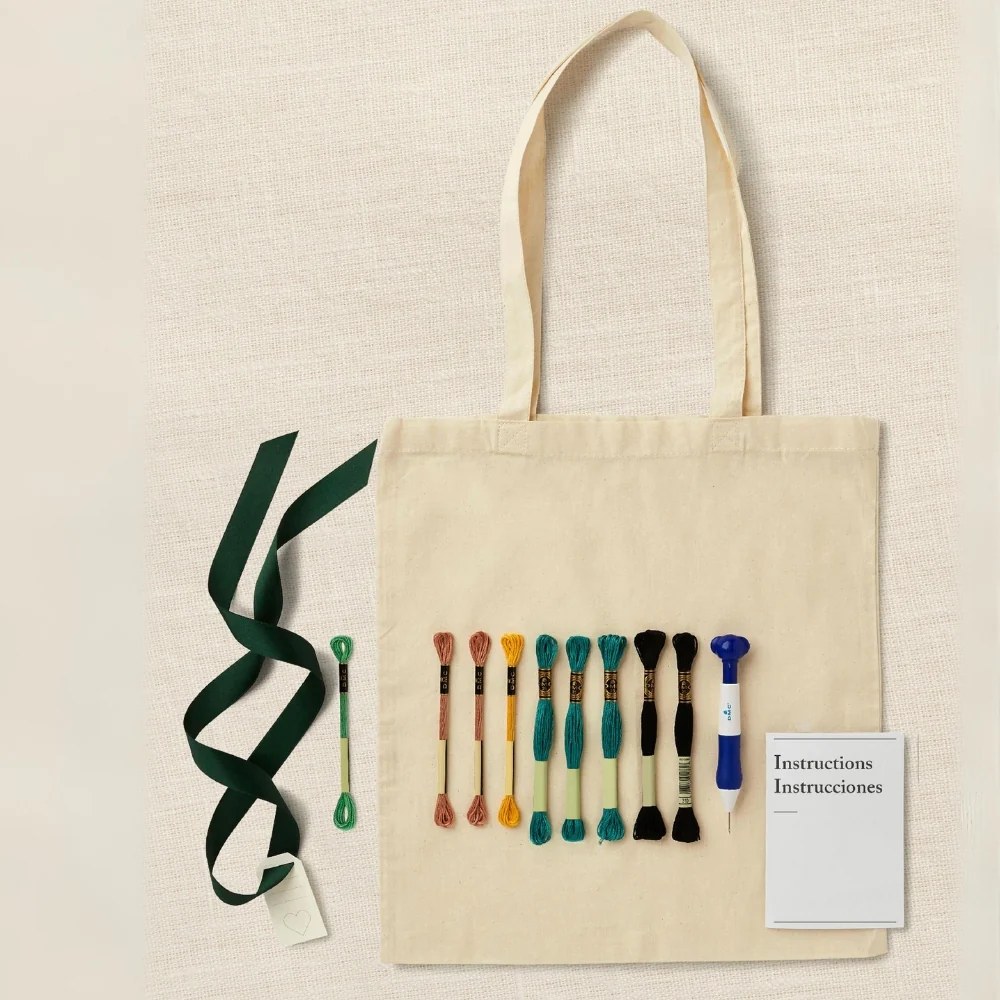 Kit Punch Needle Tote Bag Retrato Line Art - Image 2