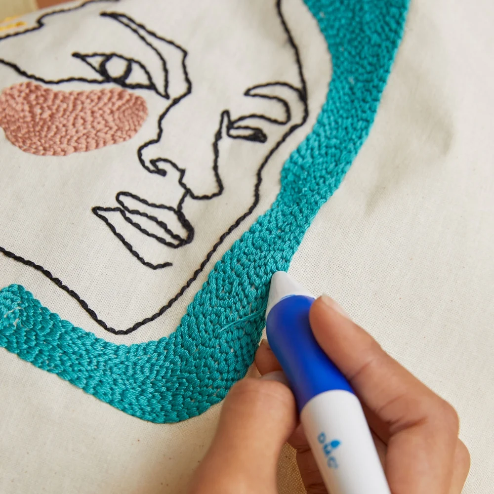 Kit Punch Needle Tote Bag Retrato Line Art - Image 3