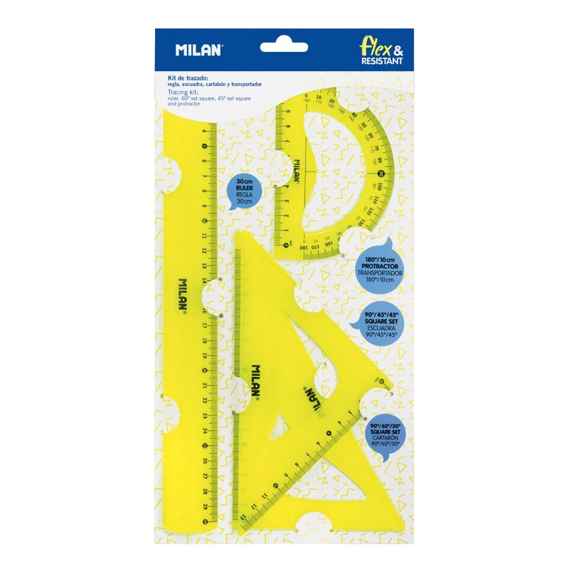 Kit Reglas Flex & Resistant Amarillo MILAN