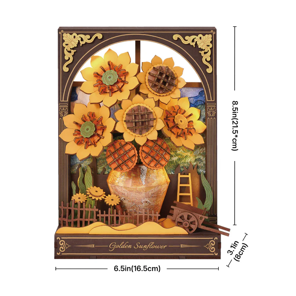 Maqueta Arte 3D Golden Sunflower Robotime - Image 3