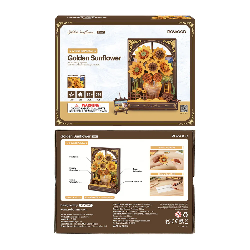 Maqueta Arte 3D Golden Sunflower Robotime - Image 5