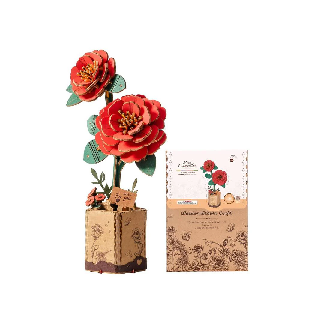 Maqueta Madera Camelia Roja Robotime - Image 3
