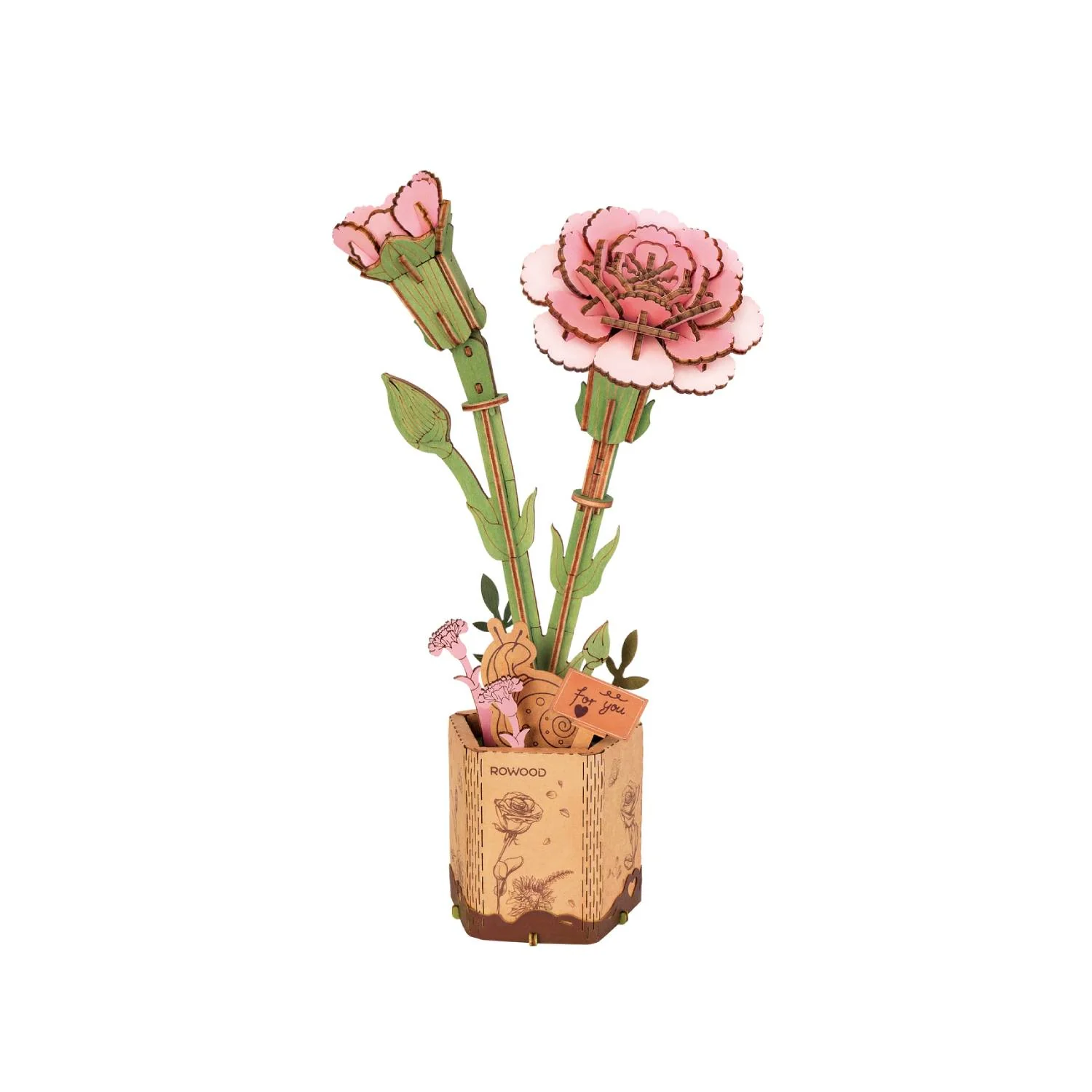 Maqueta Madera Clavel Rosa Robotime